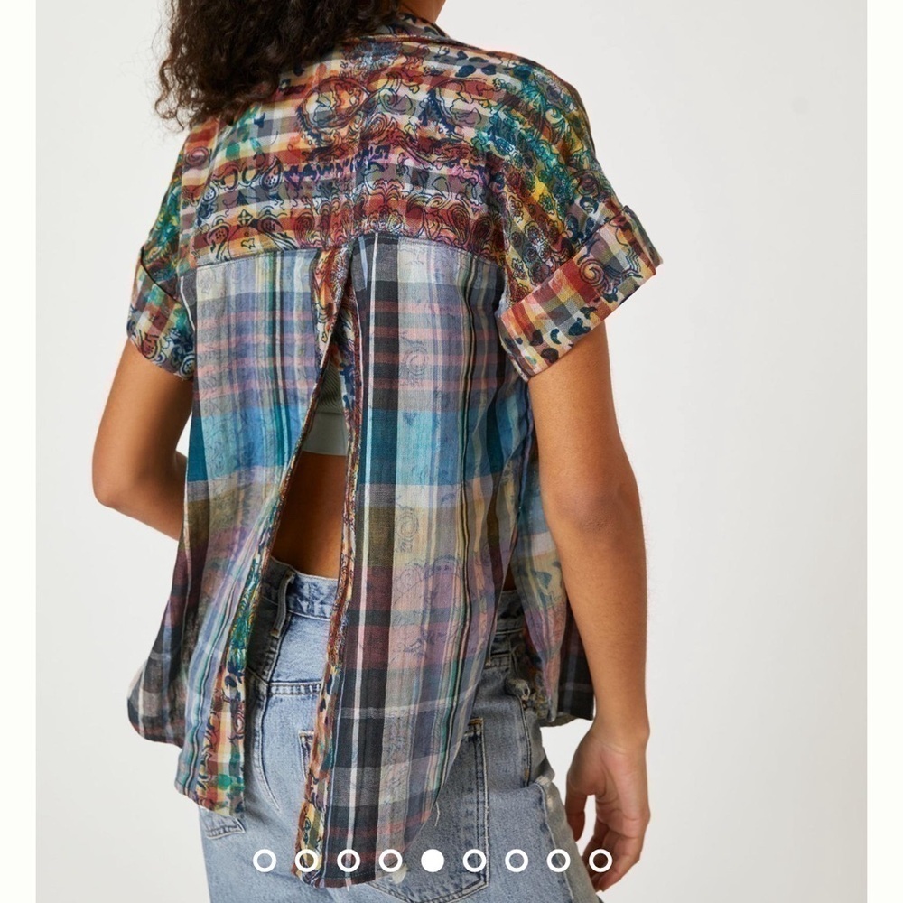 Pilcro Bohemian Split Back Printed Oversized Butt… - image 2